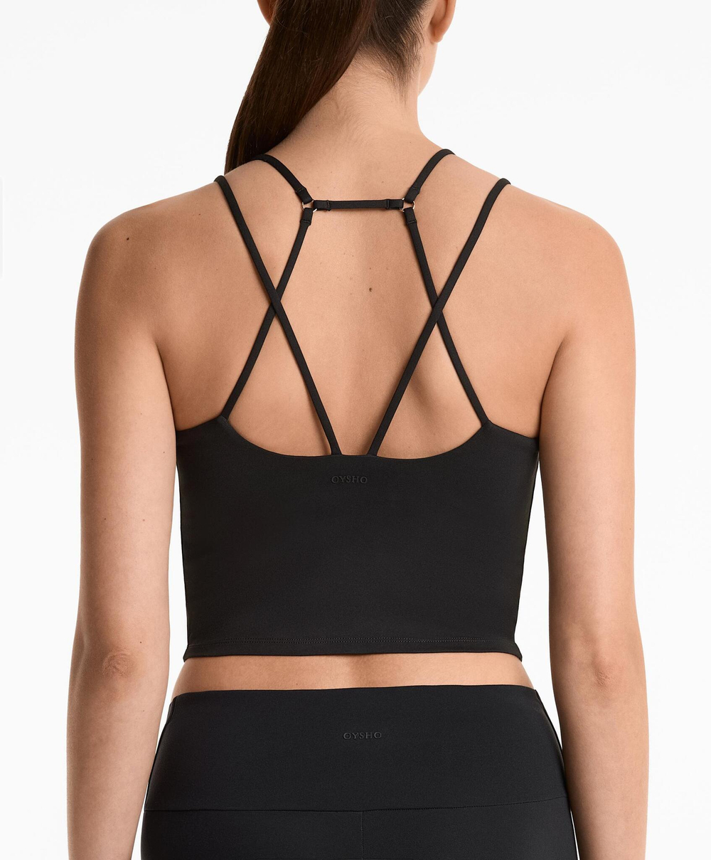 Oysho Майка Comfortlux с кольцами, черный