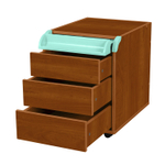 Тумба Дэми на колёсиках с 3 ящиками и органайзером для канцелярии (ТУВ.08)