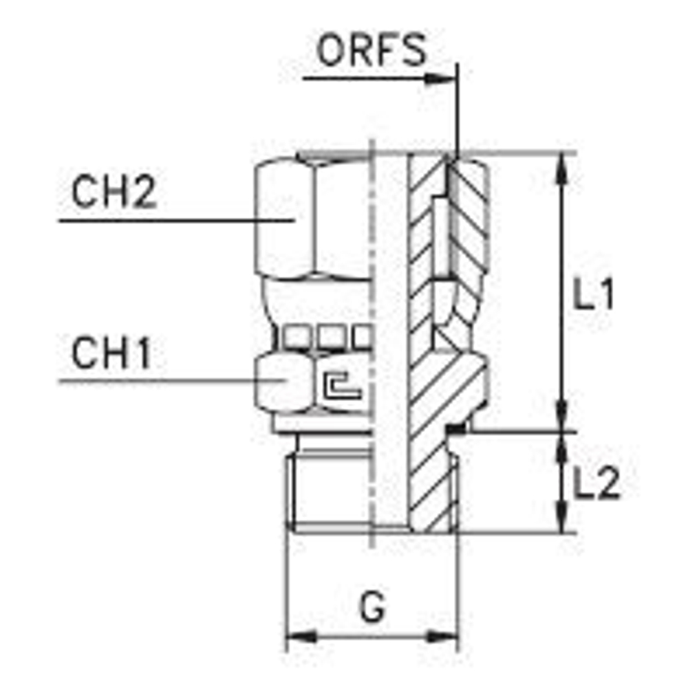 Штуцер FE D14-15-16 ORFS 1 - BSP 1/2 (обжатая гайка)