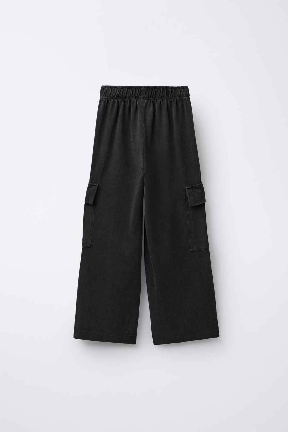 ZARA БРЮКИ WIDE LEG КАРГО С ЭФФЕКТОМ ПОТЕРТОСТИ, АНТРАЦИТОВО-СЕРЫЙ