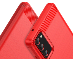 Чехол красного цвета в стиле карбон на Samsung Galaxy S20 FE (Fan Edition), серия Carbon от Caseport