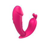 Розовый вибромассажёр с пультом дистанционного управления (Цвет: розовый)