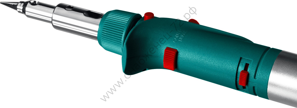 KRAFTOOL SolderGas 120K 30-120Вт 1300°С горелка, фен, пьезоподжиг, набор 10-в-1, Газовый паяльник (55503-H10)