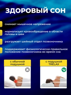 Подушка ортопедическая для сна с эффектом памяти П05 L