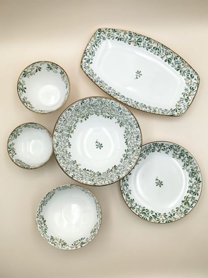 Пиала 250 мл. 11х6 см. "Япония" зеленый декор