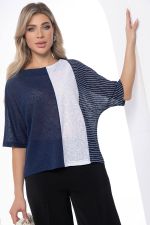 Блуза "Стильный замысел" (сине-белая) Б9039 LT Collection