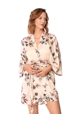 Халат Xiana с длинным рукавом (Размер: XL) (Цвет: бежевый)