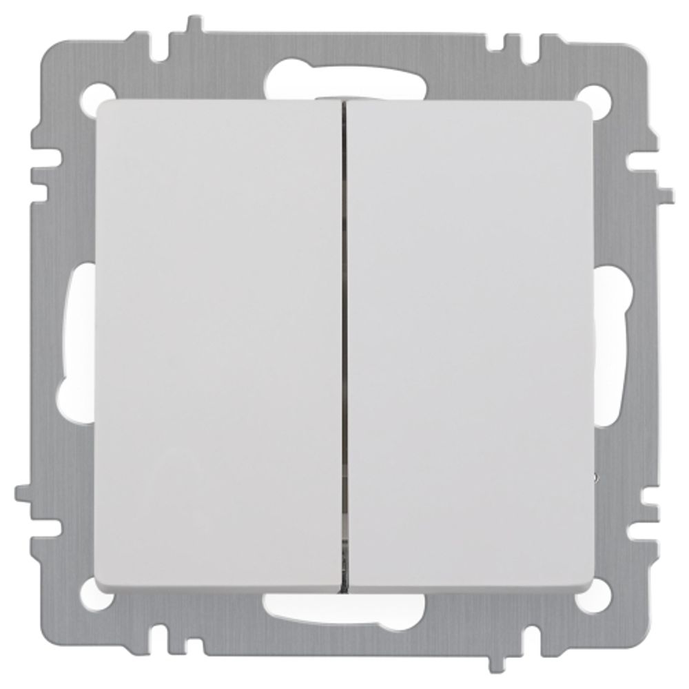 Выключатель Intro Accent 6-104-01 двойной, 10А-250В, IP20, СУ, AL/CU, белый