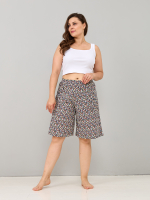 Юбка-шорты Ю-004/цветочки-желтооранжевые