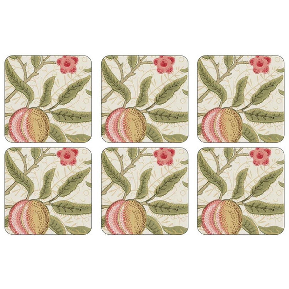 Набор подставок под горячее 6шт 10.5х10.5 Pimpernel Фрукты бежевый фон
