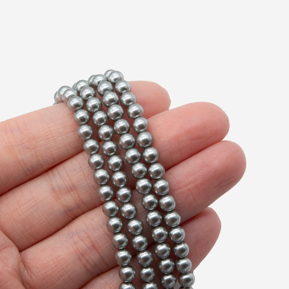 Хрустальный жемчуг, оттенок "Пепельная дымка", шар 4мм