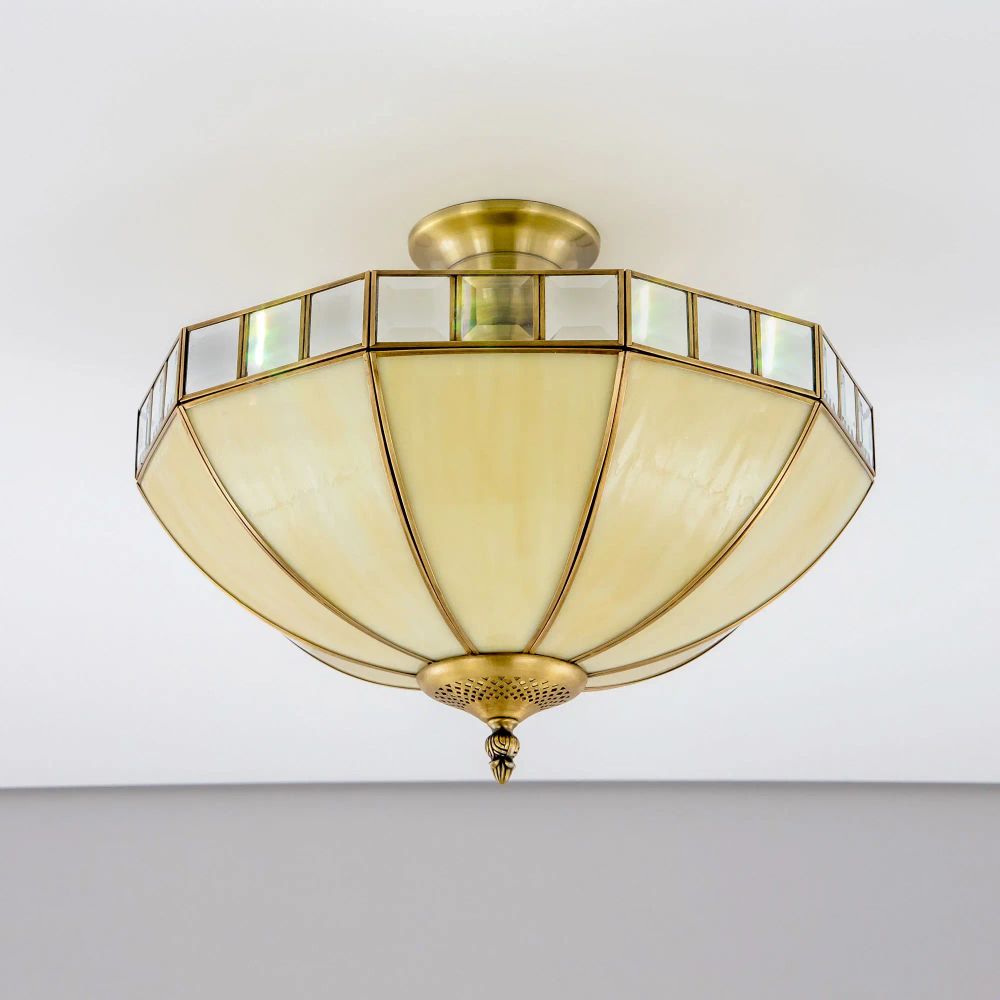 Citilux Шербург-1 CL440141 Люстра витражная потолочная Бронза