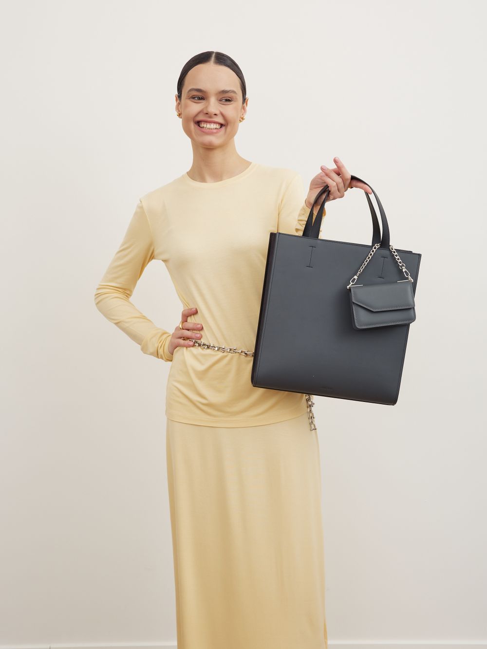 ШОППЕР БОЛЬШОЙ ЧЕРНЫЙ|ГРАФИТ|Т.КОРИЧНЕВЫЙ