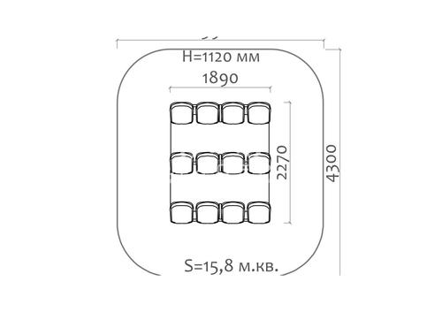 Трибуна открытая на 12 посадочных мест 41101