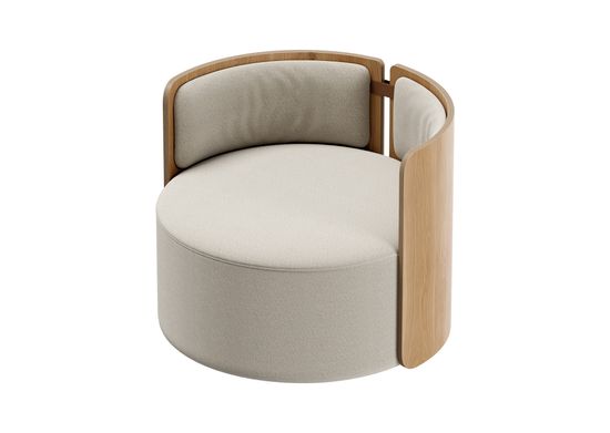 Кресло крутящееся Lagom 800 цвет молочный/натуральный дуб