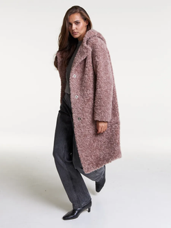 Шуба из овечьей шерсти, сиреневая, SilverFox