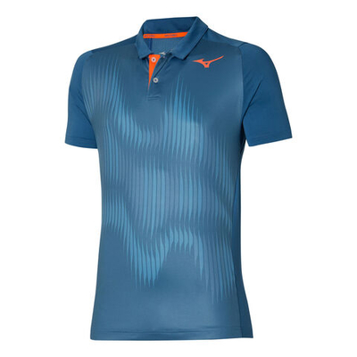 Мужское теннисное поло Mizuno Shadow Polo Men - Blue, Orange