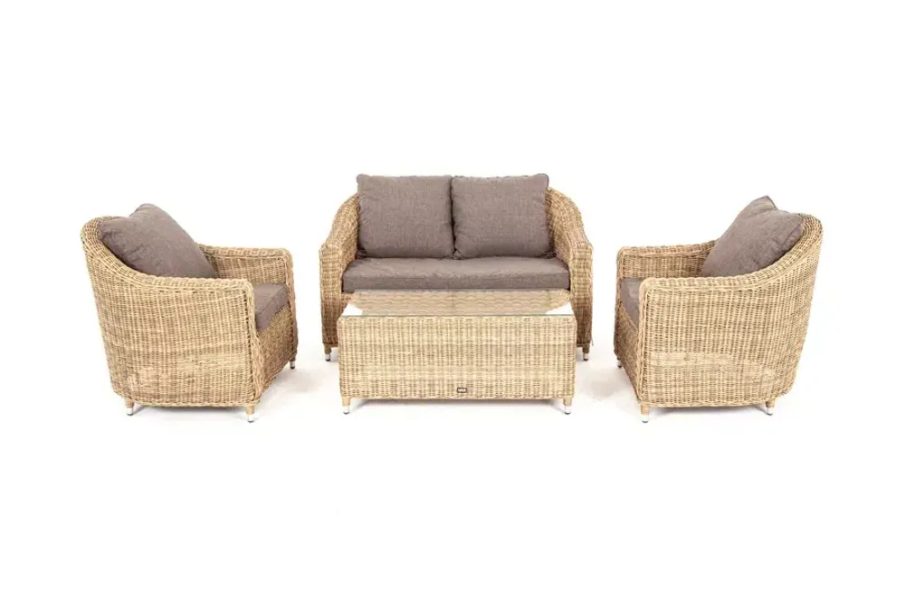 "Кон Панна" лаунж-зона из искусственного ротанга, цвет соломенный