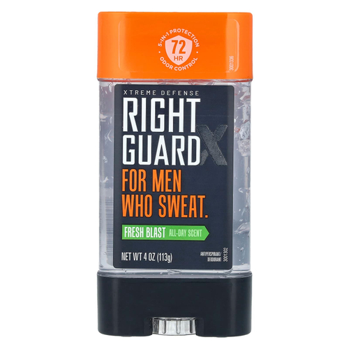 Right Guard, Xtreme Defense, антиперспирант / дезодорант, Fresh Blast, 113 г (4 унции)