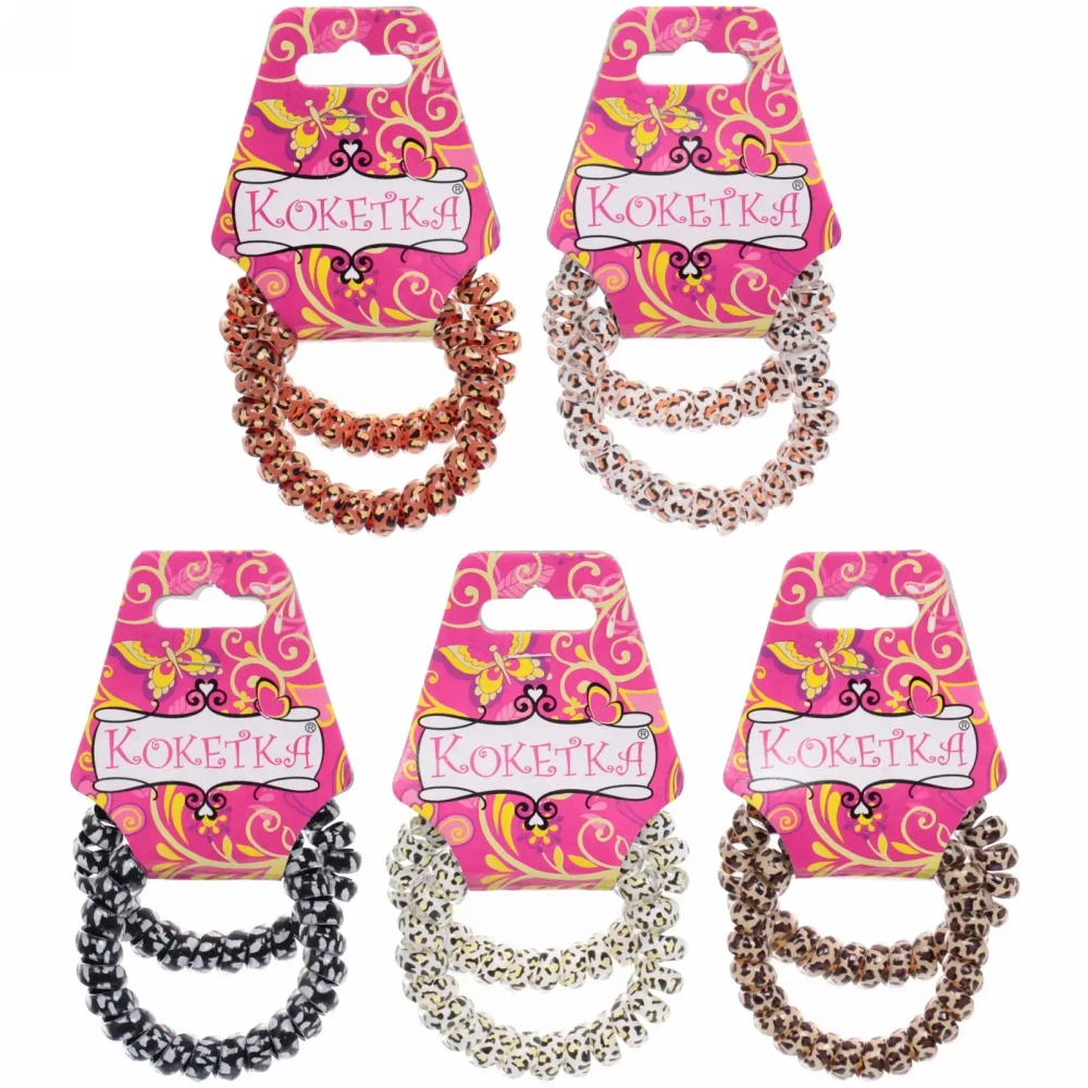 Резинки для волос силиконовые 2шт «Your Style», леопард, микс 6 цветов, d-5,5см