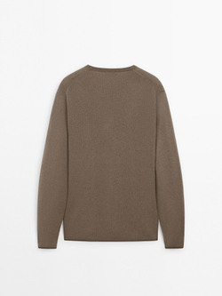 Massimo Dutti СВИТЕР ИЗ СМЕСОВОЙ ШЕРСТИ, КОФЕЙНЫЙ