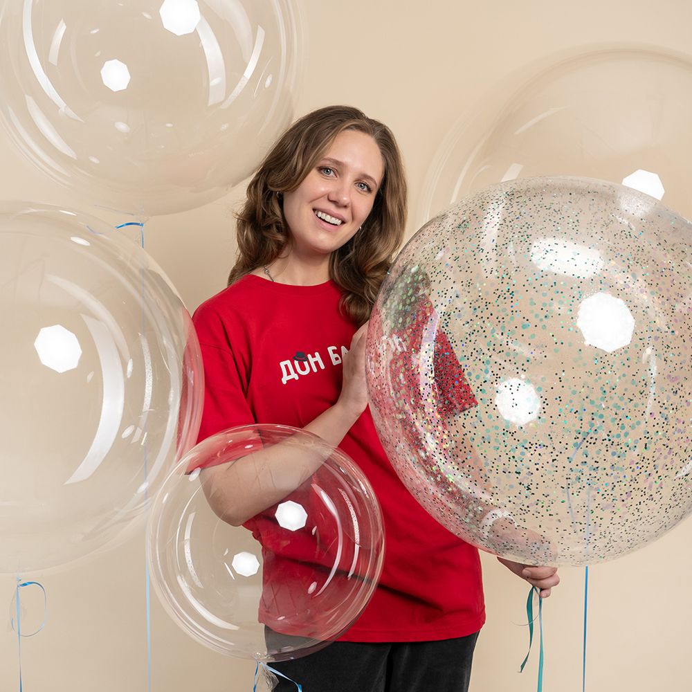 Шар (36''/91 см) Сфера, Deco Bubble, Прозрачный, Кристалл, 1 шт. в уп.