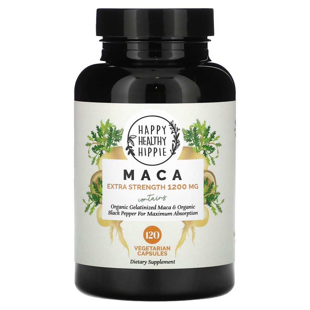 Happy Healthy Hippie, мака, 120 вегетарианских капсул