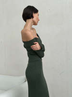 Джемпер OLIVIA с открытыми плечами, хаки