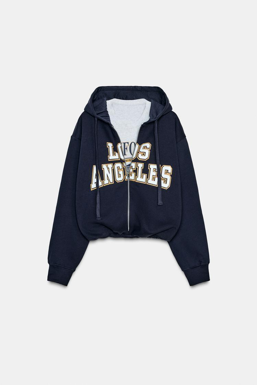 ZARA ТОЛСТОВКА В СТИЛЕ ПРЕППИ С КОНТРАСТНЫМИ ЭЛЕМЕНТАМИ, МОРСКОЙ СИНИЙ