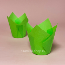 Форма бумажная "Тюльпан", цвет зеленый, 12 шт