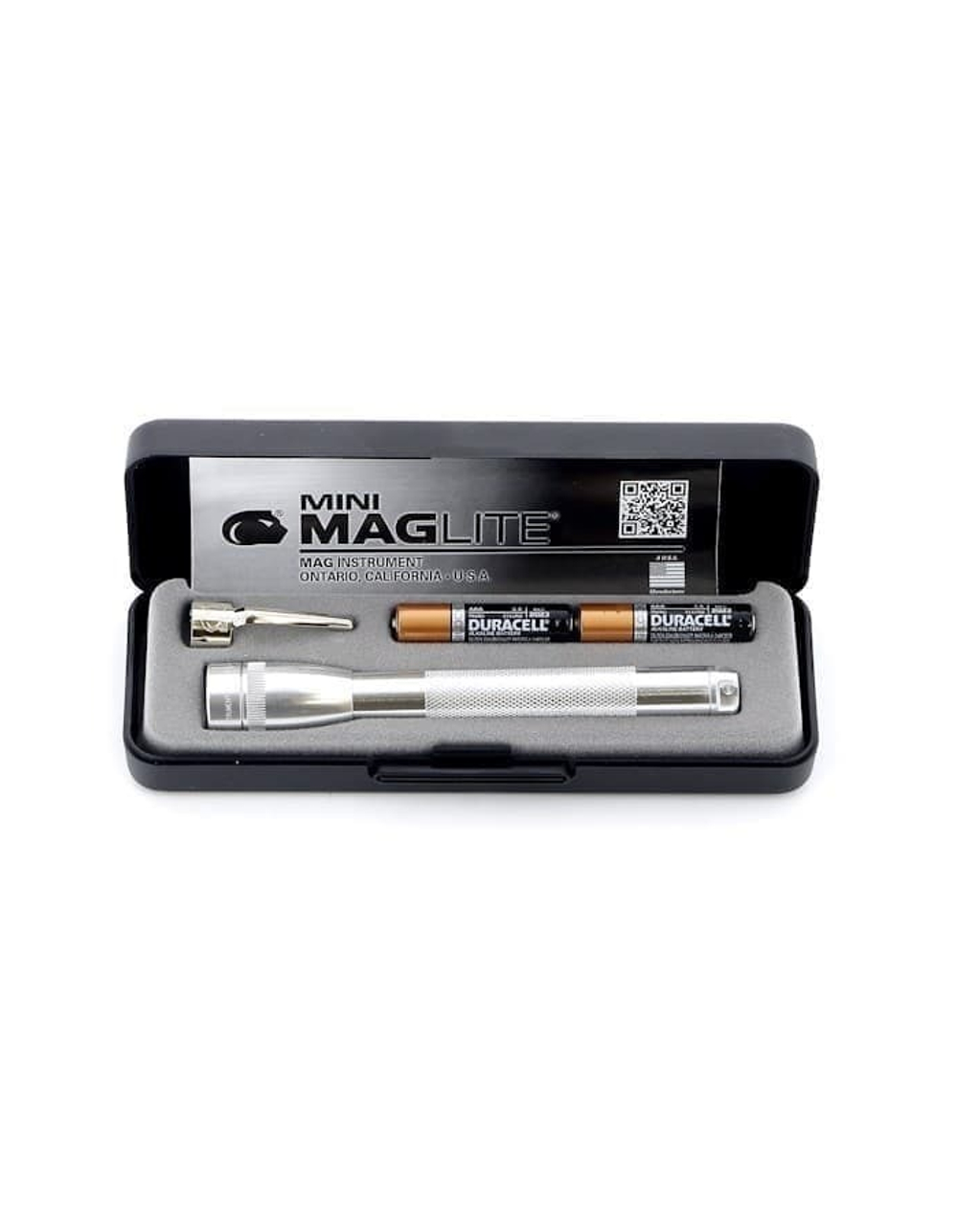 Фонарь MagLite (МагЛайт) серебристый в подарочной упаковке (m3a102e)