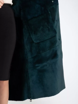 Дубленка зимняя натуральная с капюшоном