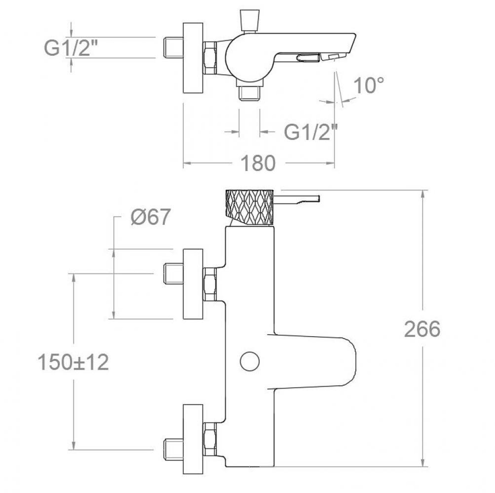 Смеситель для ванны с изливом ODISEA JOYA 590501S
