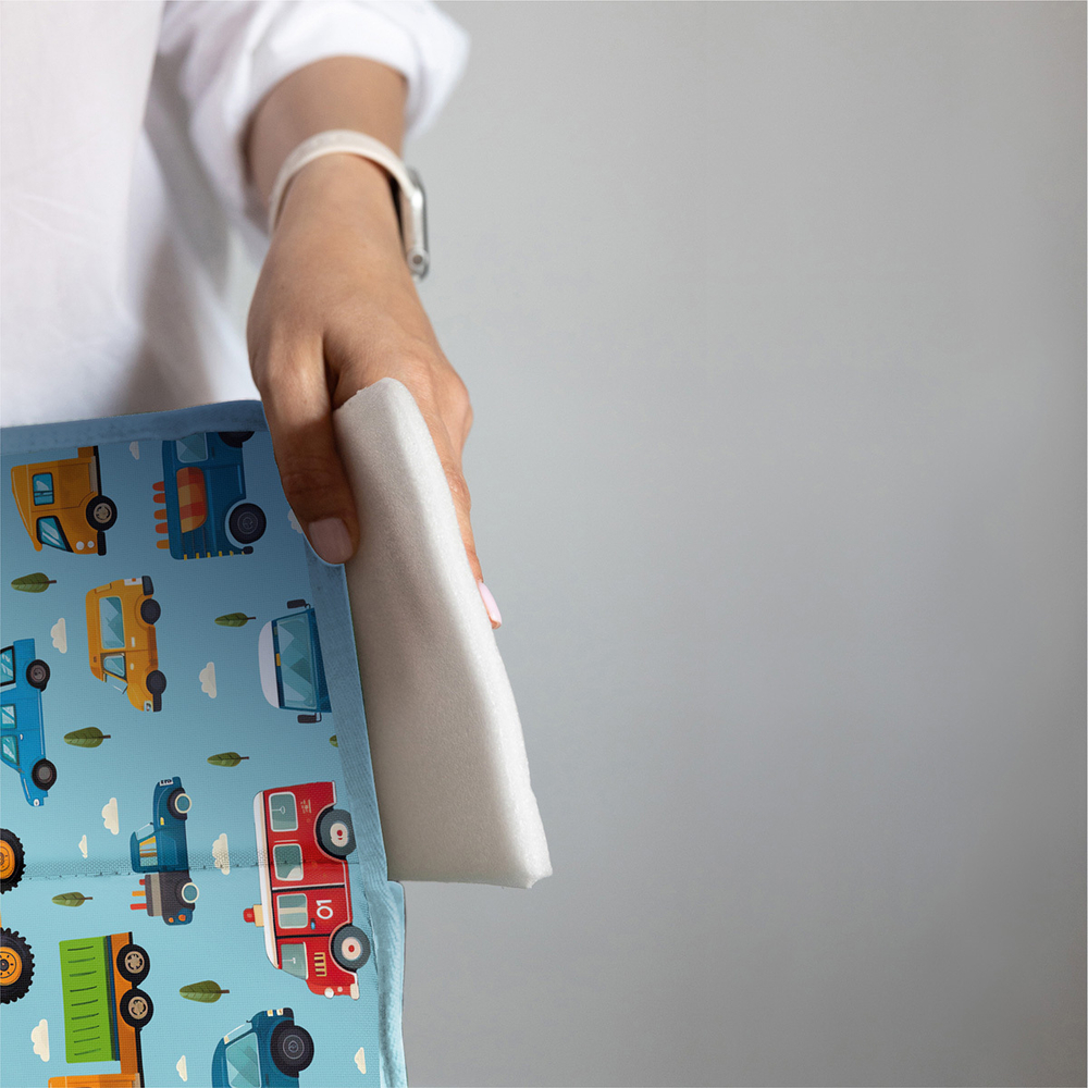 Набор для детского сада: кармашек, коврик, мешок. Машинки принт