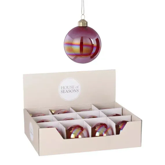 Набор стеклянных шаров Тиффани 80 мм., 12 шт., House of Seasons (85840)