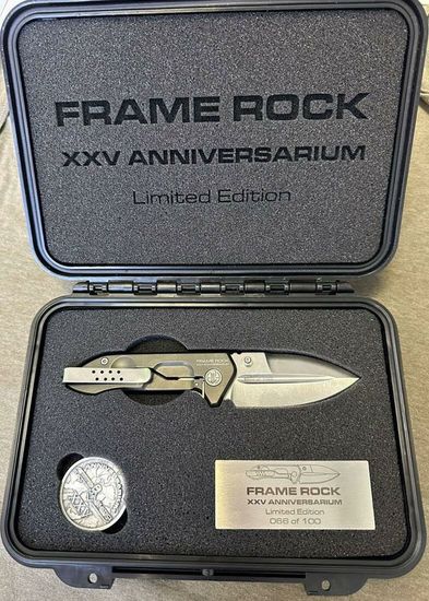 Нож Extrema Ratio Frame Rock XXV ANNIVERSARIUM юбилейный лимитированный выпуск "25 лет", номер 66 из 100 - сталь N690, рукоять титан