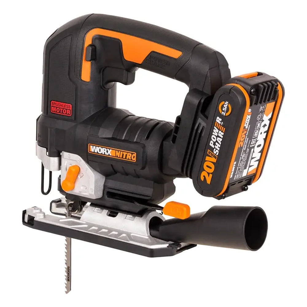 WORX WX542 лобзик аккумуляторный (1 x 2.5 Ач, ЗУ)