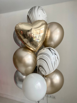 Воздушные шары для сына шампань/серебро/белый агат черно белый №4213