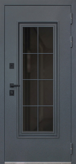 Стальная дверь "Titanium" с окном и английской решеткой