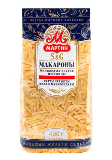 Макароны "Мартин" 400г. Перья №1 Желаевские Казахстан