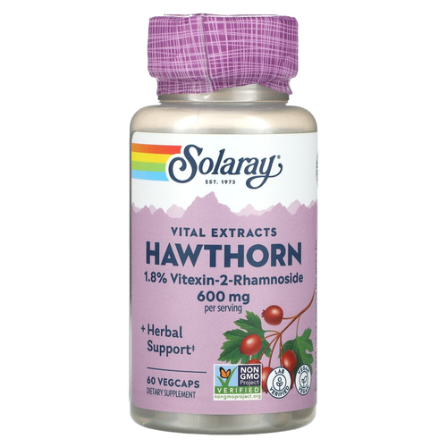 Solaray, Vital Extracts Hawthorn, 60 вегетарианских капсул