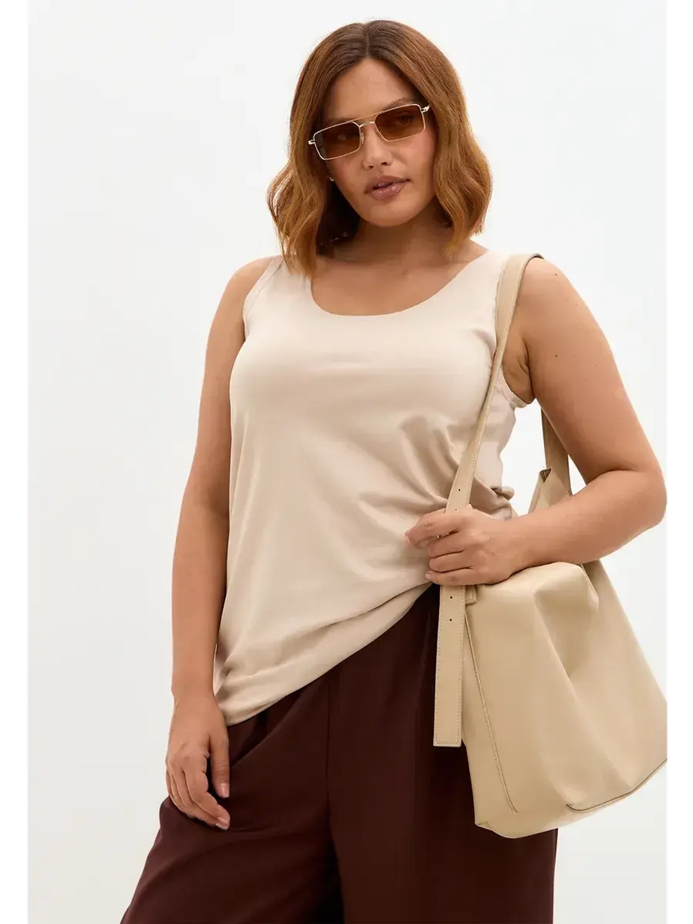 Майка базовая под пиджак удлиненная оверсайз