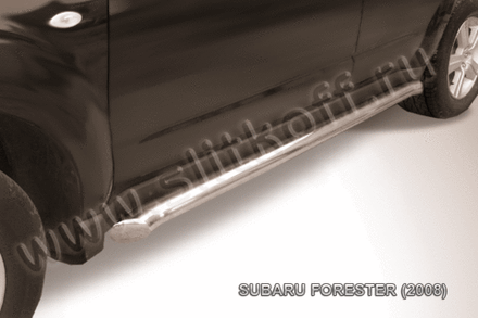 Пороги из нержавейки Subaru Forester (2007-2013) d76 труба