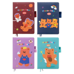 Записная книжка Basir, формат А5, серия "Happy BEAR", цветная обложка, 21*14,3 см, 80 листов, 4 цвета ассорти