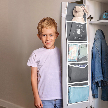 Кармашки для детского сада на резинке. Слоник