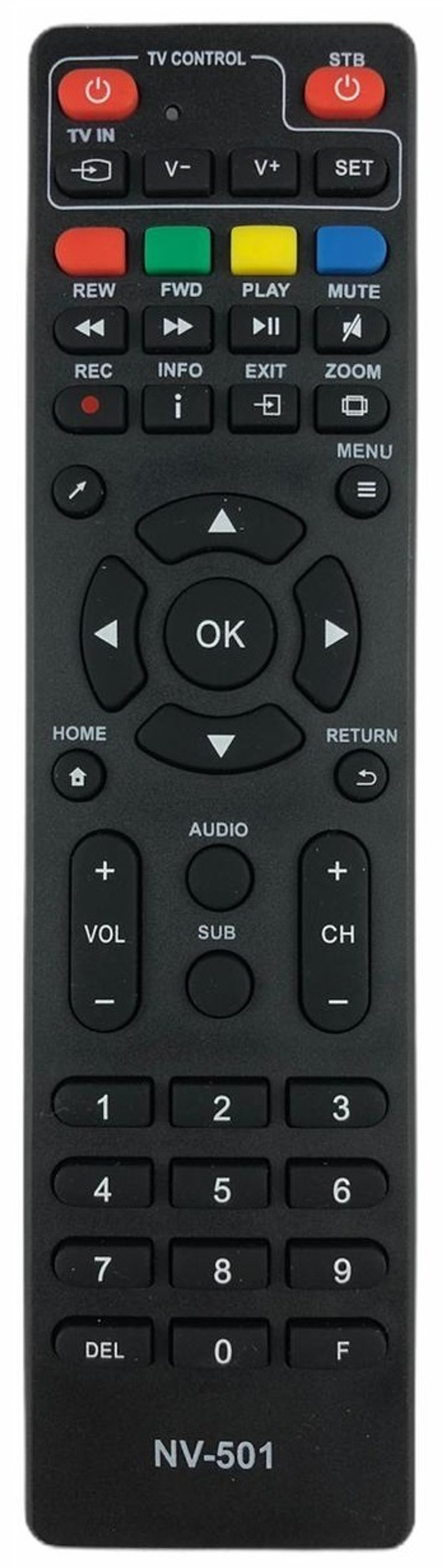 Пульт NV-102 +TV (NV-501) для DVB-T2 ресивера Eltex