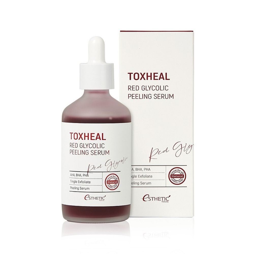 Пилинг-сыворотка Esthetic House Toxheal Red Glyucolic AHA-, BHA-, PHA-кислоты Красная 100 мл