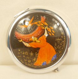 Ручное зеркало "Жар-птица"  (худ. роспись Палех)