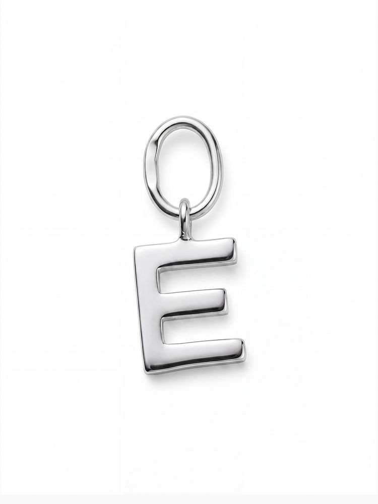 Подвеска буква Е из серебра