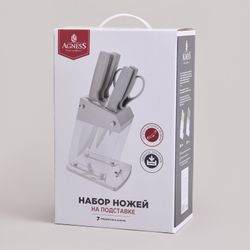 НАБОР НОЖЕЙ AGNESS НА ПЛАСТИКОВОЙ ПОДСТАВКЕ, 7 ПРЕДМЕТОВ